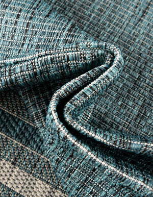 Teal 7' 10 x 11' Outdoor Border Rectangle Area Rug Weather Resistant for Patio, Deck, Terrace, Balcony, Porch