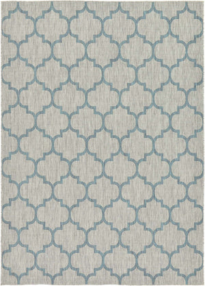 Gray 7' 10 x 11' Outdoor Trellis Rectangle Area Rug Weather Resistant for Patio, Deck, Terrace, Balcony, Porch Geometric Design Water Safe Outside Carpet for Sale at Rug Engine