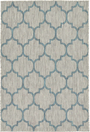 Gray 4' 1 x 6' 1 Outdoor Trellis Rectangle Area Rug Weather Resistant for Patio, Deck, Terrace, Balcony, Porch Geometric Design Water Safe Outside Carpet for Sale at Rug Engine