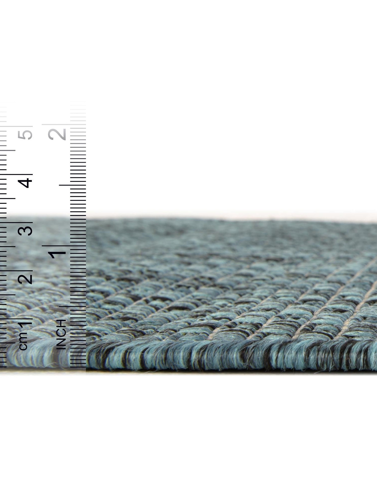 Teal 4' 1 x 6' 1 Outdoor Solid Rectangle Area Rug Weather Resistant for Patio, Deck, Terrace, Balcony, Porch 100% Polypropylene Minimalist Waterproof Carpet for Sale at Rug Engine