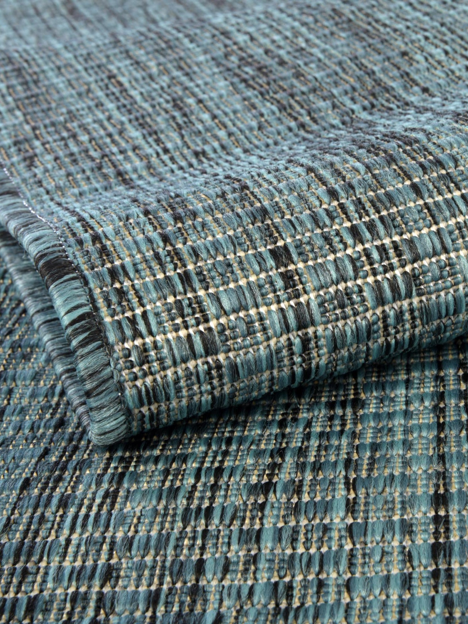 Teal 4' 1 x 6' 1 Outdoor Solid Rectangle Area Rug Weather Resistant for Patio, Deck, Terrace, Balcony, Porch 100% Polypropylene Minimalist Waterproof Carpet for Sale at Rug Engine