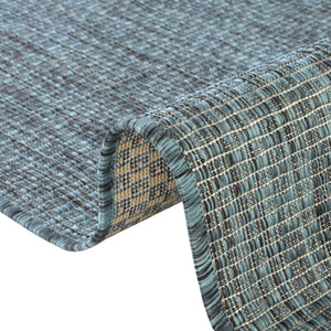 Teal 6' 1 x 9' Outdoor Solid Rectangle Area Rug Weather Resistant for Patio, Deck, Terrace, Balcony, Porch 100% Polypropylene Minimalist Waterproof Carpet for Sale at Rug Engine