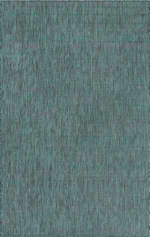 Teal 5' 3 x 8' Outdoor Solid Rectangle Rug