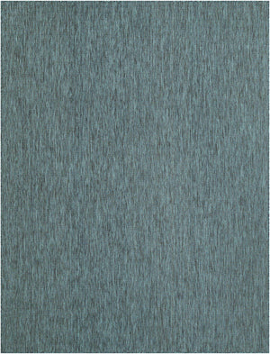 Teal 9' x 12' Outdoor Solid Rectangle Rug
