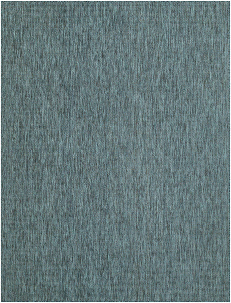 Teal 9' x 12' Outdoor Solid Rectangle Rug