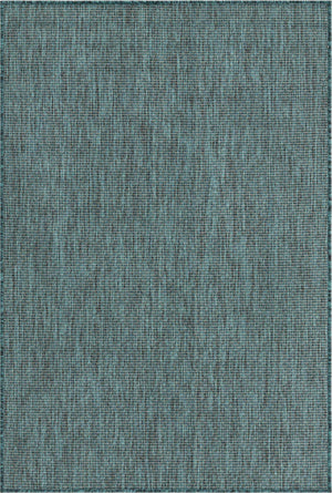 Teal 4' 1 x 6' 1 Outdoor Solid Rectangle Rug