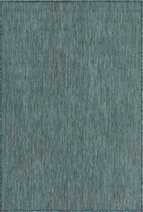 Teal 4' 1 x 6' 1 Outdoor Solid Rectangle Rug