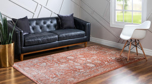 Brick Red 5' x 8' Oslo Rectangle Area Rug 100% Polypropylene Traditional Classic Vintage Distressed Carpet for Indoor Home Decor for Sale at Rug Engine
