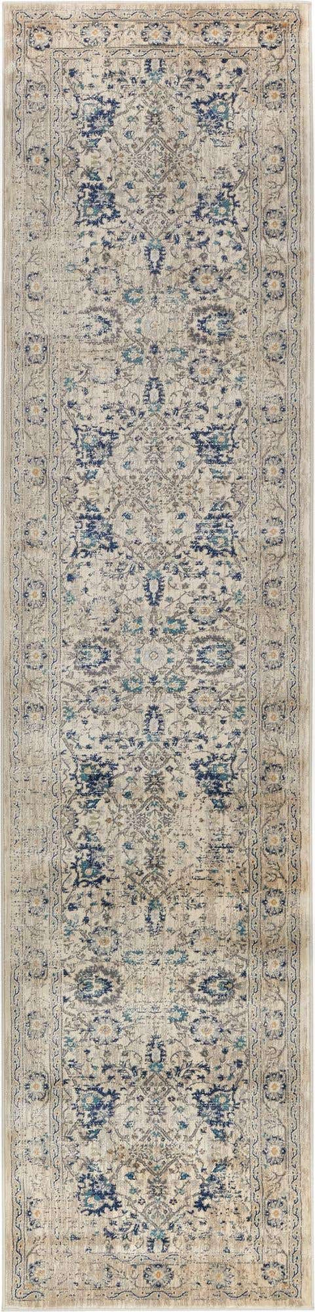 Beige 3' x 13' Oslo Runner Area Rug 100% Polypropylene Traditional Classic Vintage Distressed Carpet for Indoor Home Decor for Sale at Rug Engine