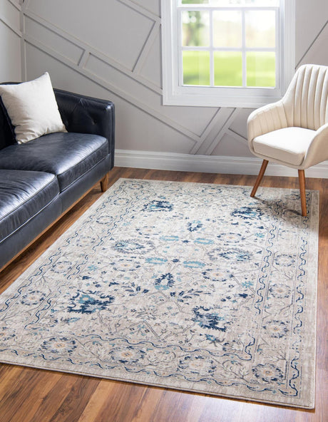 Beige 6' 1 x 9' Oslo Rectangle Area Rug 100% Polypropylene Traditional Classic Vintage Distressed Carpet for Indoor Home Decor for Sale at Rug Engine