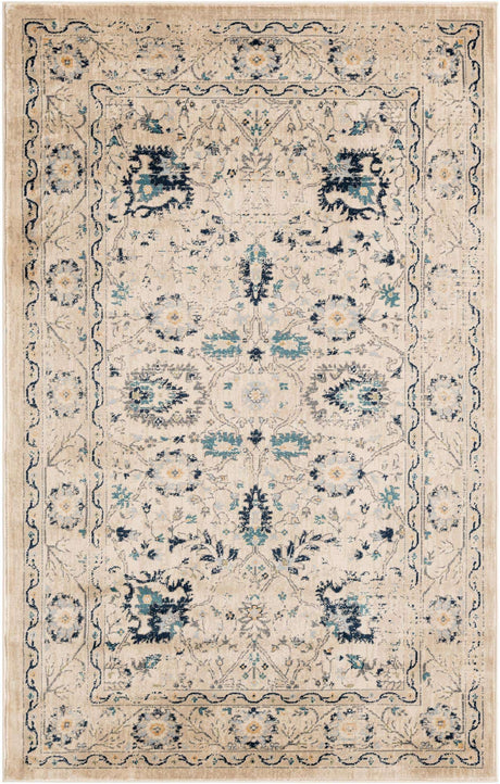 Beige 5' 1 x 8' Oslo Rectangle Area Rug 100% Polypropylene Traditional Classic Vintage Distressed Carpet for Indoor Home Decor for Sale at Rug Engine