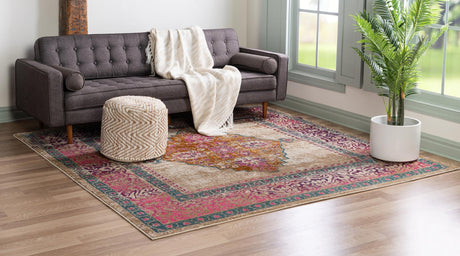 Beige 8' x 8' Aurora Square Area Rug 60% Polypropylene & 40% Polyester Living Dining Room Bedroom Office Modern Decor Carpet for Sale at Rug Engine