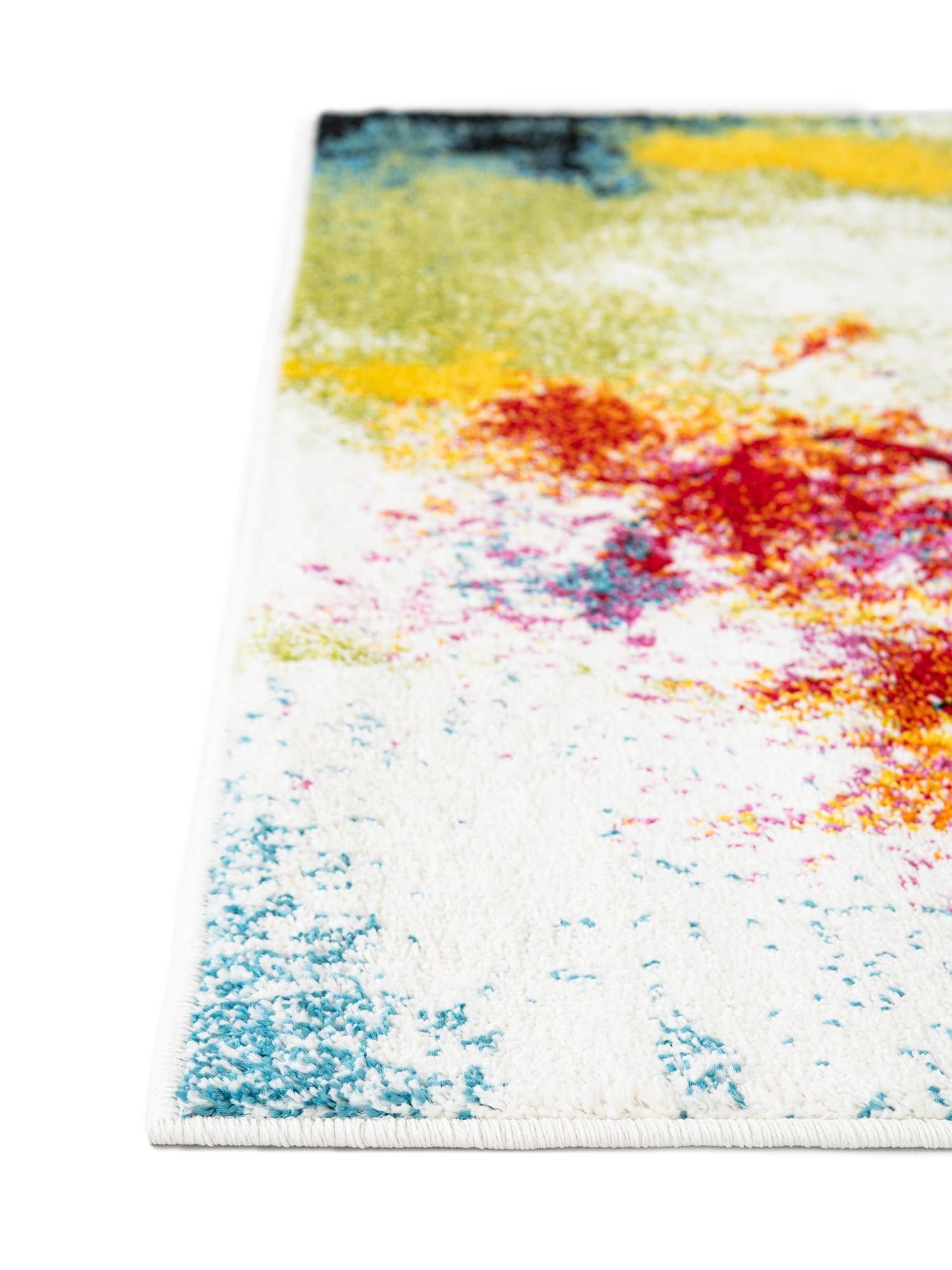 Ivory 5' 1 x 8' Lyon Rectangle Area Rug Vivid Colorful Abstract Modern 100% Polypropylene Carpet for Living Room, Dining, Office for Sale at Rug Engine