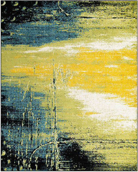 Light Green 8' x 10' Lyon Rectangle Area Rug Vivid Colorful Abstract Modern 100% Polypropylene Carpet for Living Room, Dining, Office for Sale at Rug Engine