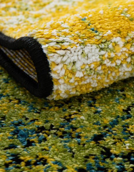 Light Green 2' 7 x 10' Lyon Runner Area Rug Vivid Colorful Abstract Modern 100% Polypropylene Carpet for Living Room, Dining, Office for Sale at Rug Engine