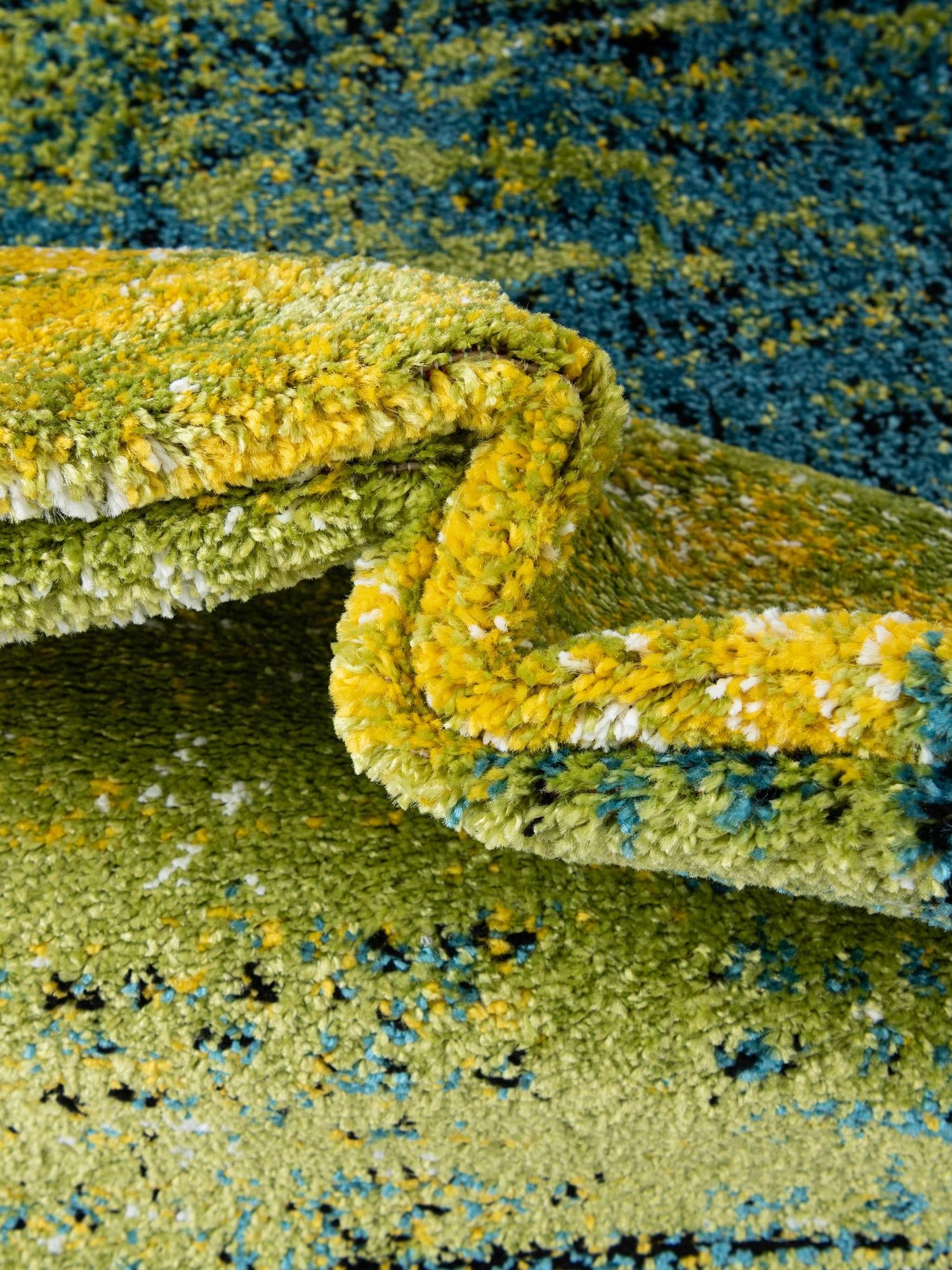 Light Green 2' 7 x 10' Lyon Runner Area Rug Vivid Colorful Abstract Modern 100% Polypropylene Carpet for Living Room, Dining, Office for Sale at Rug Engine