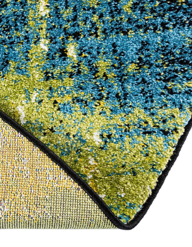 Light Green 6' 1 x 6' 1 Lyon Round Area Rug Vivid Colorful Abstract Modern 100% Polypropylene Carpet for Living Room, Dining, Office for Sale at Rug Engine