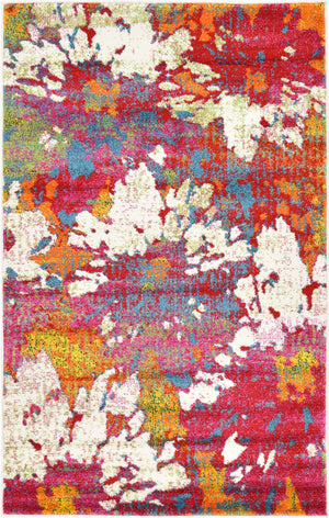 Multicolor 3' 3 x 5' 3 Lyon Rectangle Area Rug Vivid Colorful Abstract Modern 100% Polypropylene Carpet for Living Room, Dining, Office for Sale at Rug Engine