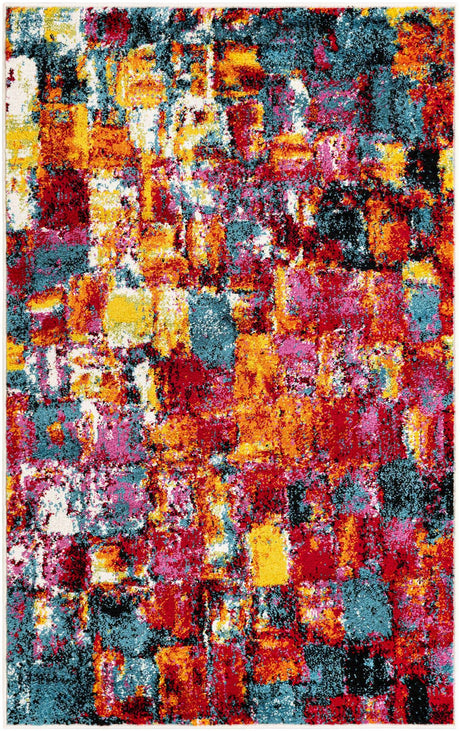 Multicolor 3' 3 x 5' 3 Lyon Rectangle Area Rug Vivid Colorful Abstract Modern 100% Polypropylene Carpet for Living Room, Dining, Office for Sale at Rug Engine