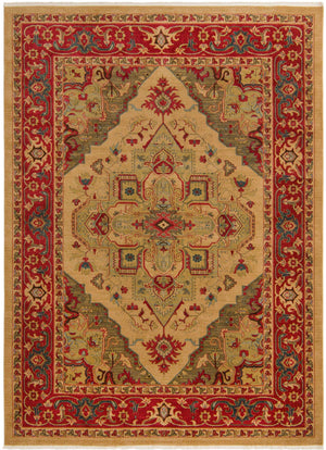 Tan 8' x 11' Sahand Rectangle Area Rug Affordable Easy Clean Traditional Design Durable Carpet for Home Interior Design Living Room Dining Office for Sale at Rug Engine