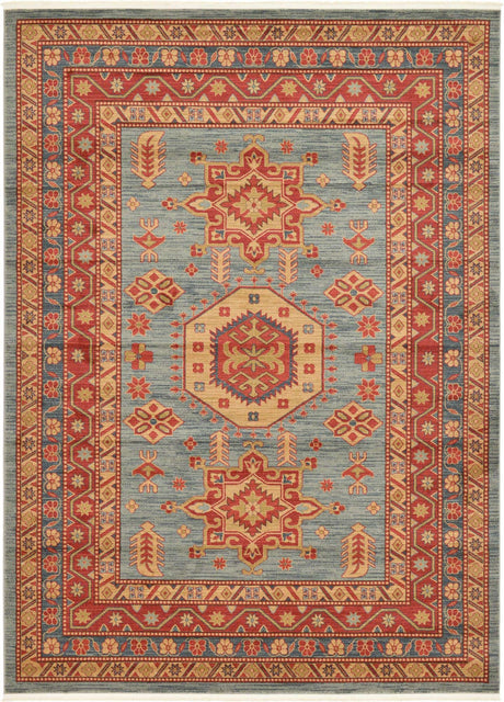 Light Blue 8' x 11' Sahand Rectangle Area Rug Affordable Easy Clean Traditional Design Durable Carpet for Home Interior Design Living Room Dining Office for Sale at Rug Engine