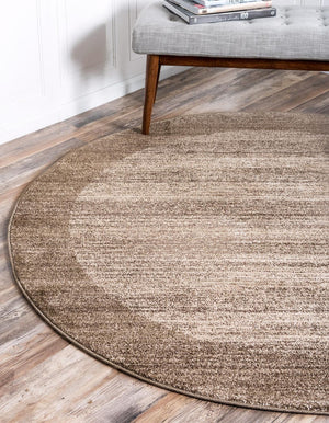 Beige 6' 1 x 6' 1 Del Mar Round Area Rug 100% Polypropylene Easy Clean Stain Resistant Vivid Modern Carpet Mat for Home Decor Interior Designing for Sale at Rug Engine