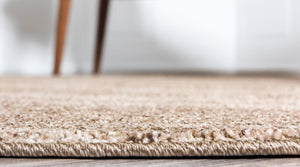 Beige 6' 1 x 6' 1 Del Mar Round Area Rug 100% Polypropylene Easy Clean Stain Resistant Vivid Modern Carpet Mat for Home Decor Interior Designing for Sale at Rug Engine
