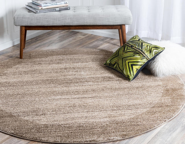 Beige 6' 1 x 6' 1 Del Mar Round Area Rug 100% Polypropylene Easy Clean Stain Resistant Vivid Modern Carpet Mat for Home Decor Interior Designing for Sale at Rug Engine