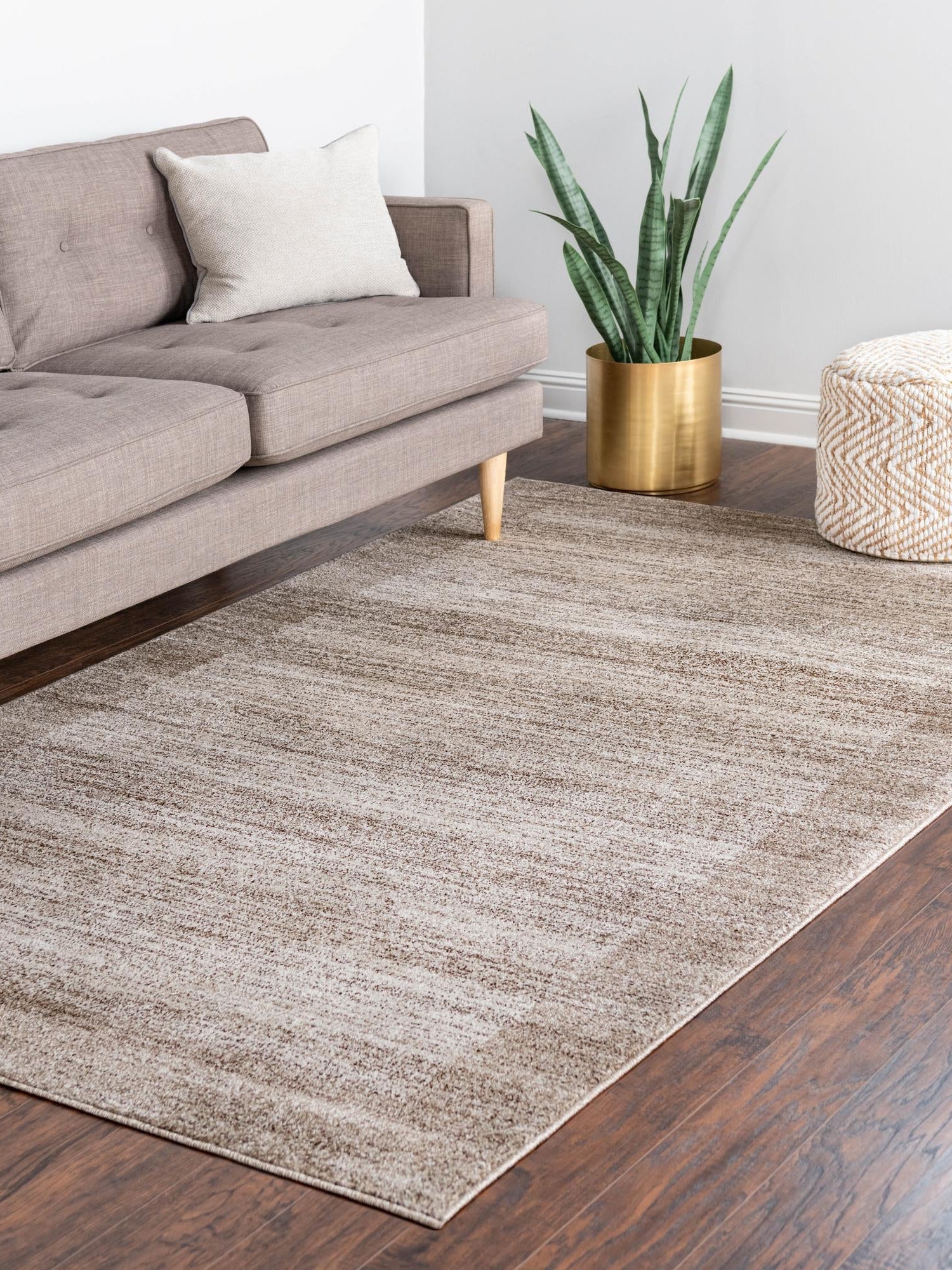 Beige 5' 3 x 8' Del Mar Rectangle Area Rug 100% Polypropylene Easy Clean Stain Resistant Vivid Modern Carpet Mat for Home Decor Interior Designing for Sale at Rug Engine