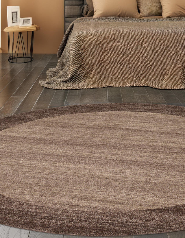 Light Brown 6' 1 x 6' 1 Del Mar Round Area Rug 100% Polypropylene Easy Clean Stain Resistant Vivid Modern Carpet Mat for Home Decor Interior Designing for Sale at Rug Engine