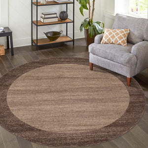 Light Brown 4' 1 x 4' 1 Del Mar Round Area Rug 100% Polypropylene Easy Clean Stain Resistant Vivid Modern Carpet Mat for Home Decor Interior Designing for Sale at Rug Engine
