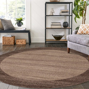 Light Brown 4' 1 x 4' 1 Del Mar Round Area Rug 100% Polypropylene Easy Clean Stain Resistant Vivid Modern Carpet Mat for Home Decor Interior Designing for Sale at Rug Engine