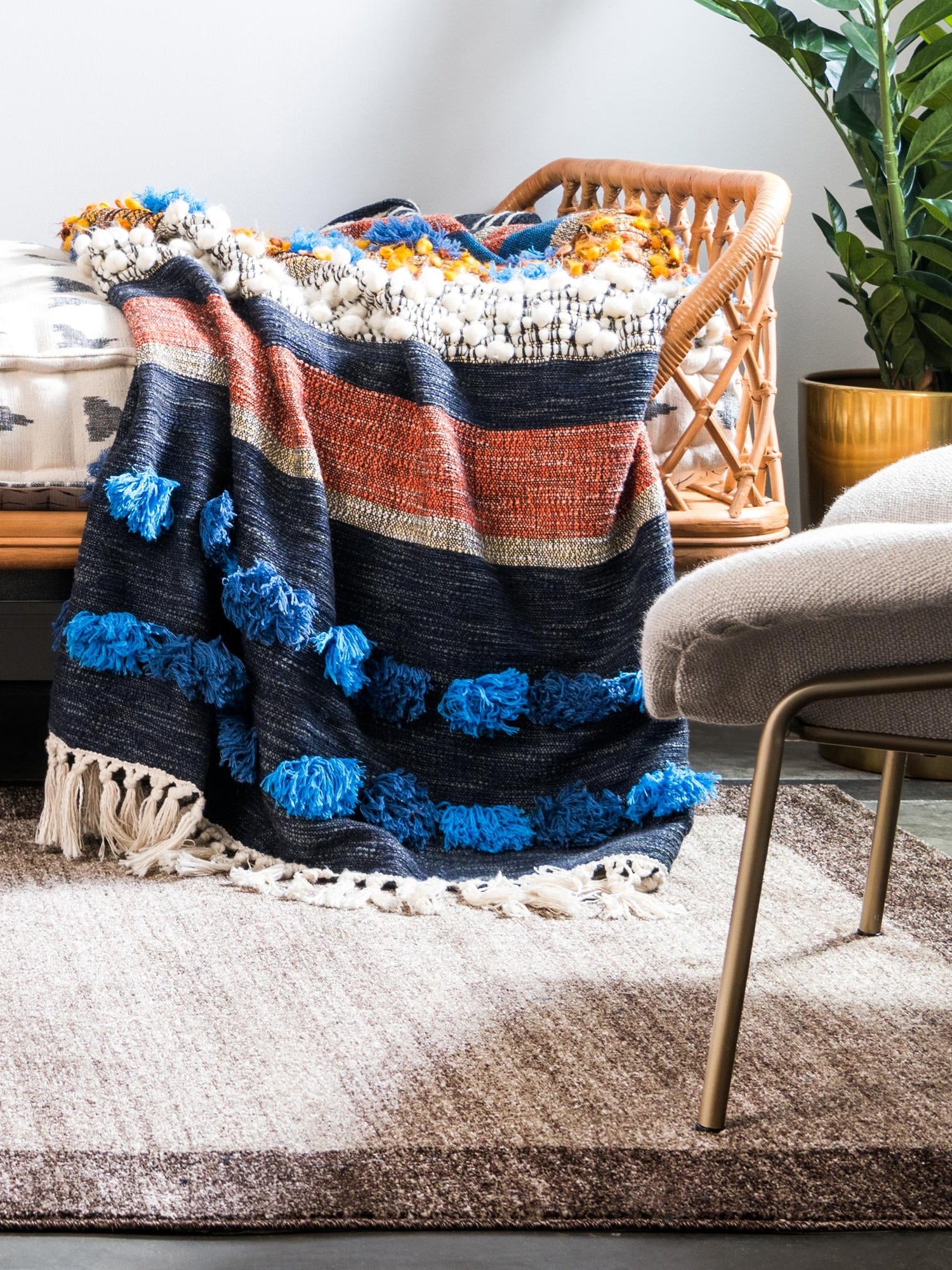 Light Brown 7' 10 x 11' Del Mar Rectangle Area Rug 100% Polypropylene Easy Clean Stain Resistant Vivid Modern Carpet Mat for Home Decor Interior Designing for Sale at Rug Engine