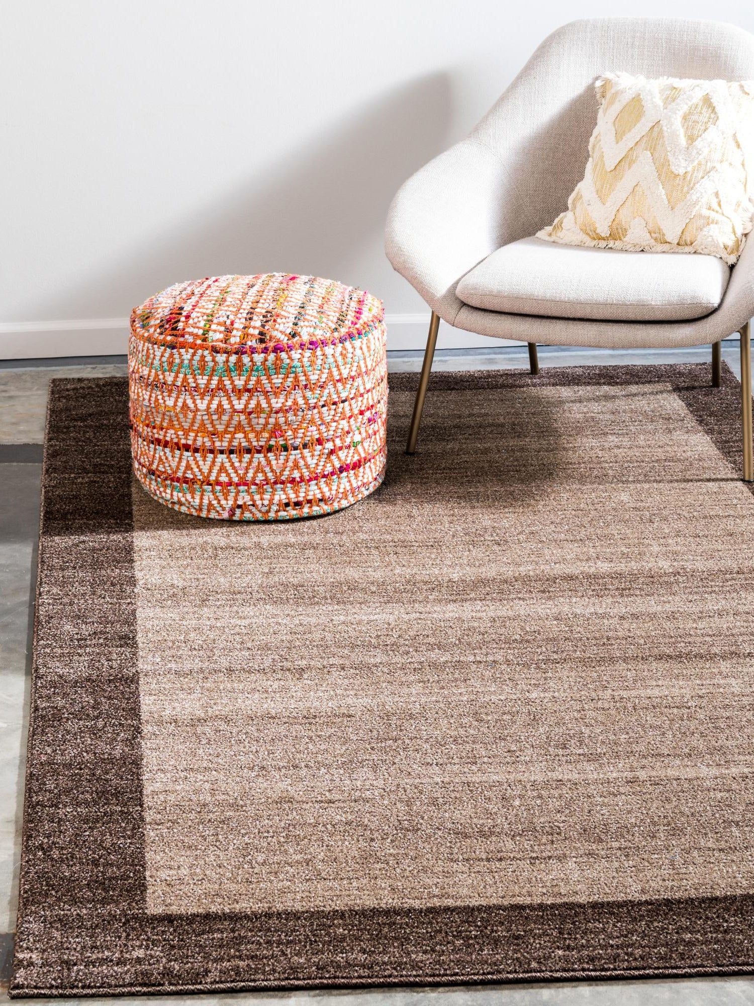 Light Brown 7' 10 x 11' Del Mar Rectangle Area Rug 100% Polypropylene Easy Clean Stain Resistant Vivid Modern Carpet Mat for Home Decor Interior Designing for Sale at Rug Engine