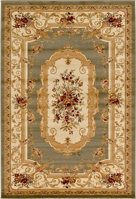 Green 6' 1 x 9' Versailles Rectangle Area Rug