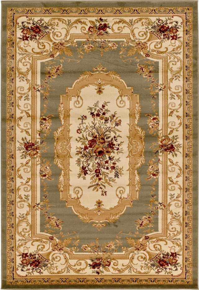 Green 6' 1 x 9' Versailles Rectangle Area Rug