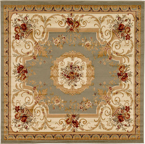 Green 7' 10 x 7' 10 Versailles Square Area Rug
