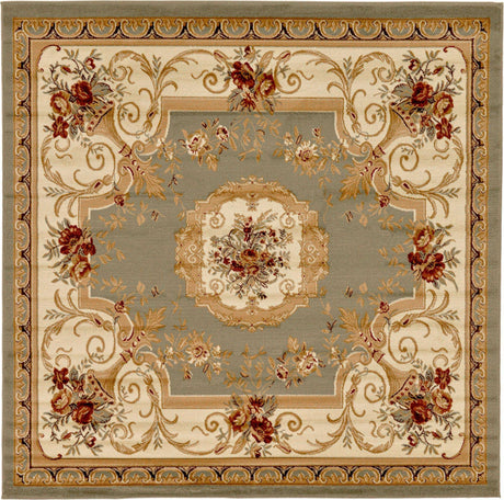 Green 7' 10 x 7' 10 Versailles Square Area Rug