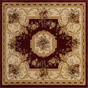 Red 7' 10 x 7' 10 Versailles Square Area Rug