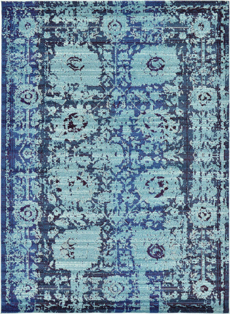 Blue 8' x 11' Medici Rectangle Area Rug 100% Polypropylene Traditional Vintage Classic Carpet for Home Interior Design Decor for Sale at Rug Engine