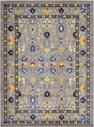 Gray 8' x 11' Medici Rectangle Area Rug 100% Polypropylene Traditional Vintage Classic Carpet for Home Interior Design Decor for Sale at Rug Engine