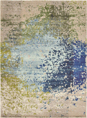 Blue 8' x 11' Estrella Rectangle Area Rug 100% Polypropylene Non-Shedding Stain Resistant Carpet Colorful Modern Abstract Design Easy Clean for Home Decor for Sale at Rug Engine