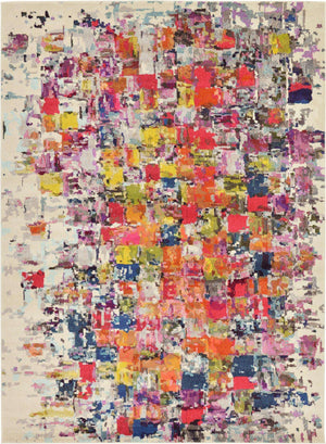 Multicolor 8' x 11' Estrella Rectangle Area Rug 100% Polypropylene Non-Shedding Stain Resistant Carpet Colorful Modern Abstract Design Easy Clean for Home Decor for Sale at Rug Engine