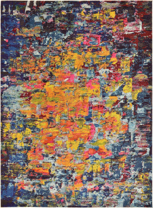 Multicolor 8' x 11' Estrella Rectangle Area Rug 100% Polypropylene Non-Shedding Stain Resistant Carpet Colorful Modern Abstract Design Easy Clean for Home Decor for Sale at Rug Engine