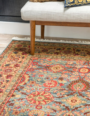 Blue 3' 1 x 5' 3 Edinburgh Rectangle Area Rug 100% Polypropylene Easy Clean With Cotton Backing Traditional Classic Design Carpet for Living, Dining Room, Office for Sale at Rug Engine