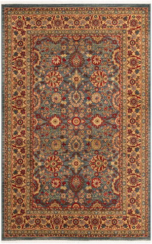 Blue 5' 1 x 8' Edinburgh Rectangle Area Rug 100% Polypropylene Easy Clean With Cotton Backing Traditional Classic Design Carpet for Living, Dining Room, Office for Sale at Rug Engine