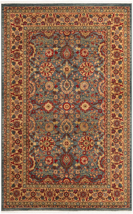 Blue 5' 1 x 8' Edinburgh Rectangle Area Rug 100% Polypropylene Easy Clean With Cotton Backing Traditional Classic Design Carpet for Living, Dining Room, Office for Sale at Rug Engine