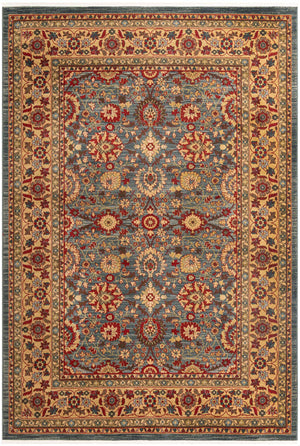 Blue 7' 1 x 10' Edinburgh Rectangle Area Rug 100% Polypropylene Easy Clean With Cotton Backing Traditional Classic Design Carpet for Living, Dining Room, Office for Sale at Rug Engine