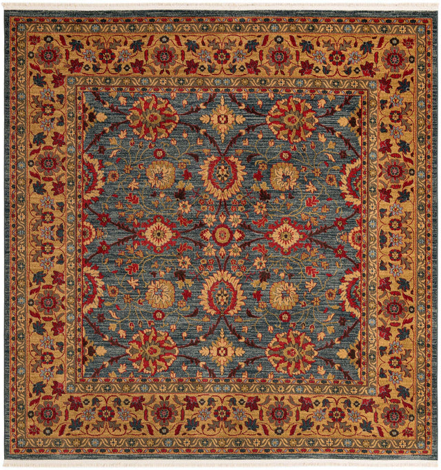 Blue 8' x 8' Edinburgh Square Area Rug 100% Polypropylene Easy Clean With Cotton Backing Traditional Classic Design Carpet for Living, Dining Room, Office for Sale at Rug Engine