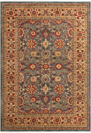 Blue 8' x 11' Edinburgh Rectangle Area Rug 100% Polypropylene Easy Clean With Cotton Backing Traditional Classic Design Carpet for Living, Dining Room, Office for Sale at Rug Engine